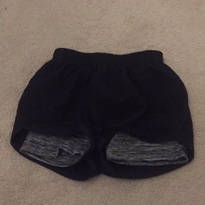 Black and grey athletic shorts